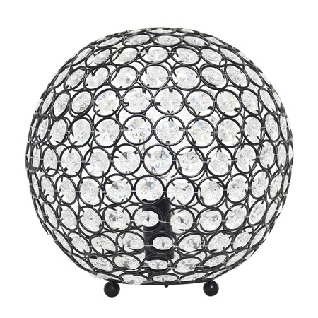 Lalia Home 10 Contemporary Metal Crystal Round Sphere Glamourous Orb Table Lamp, Restoration Bronze LHT-3013-RZ